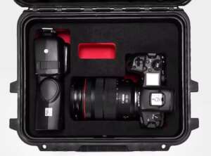 Custom foam insert for camera kit with accessories in hard case