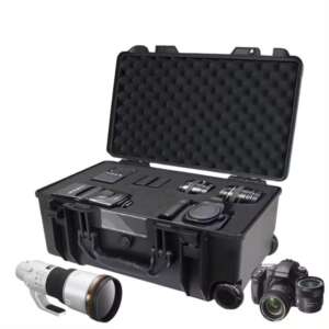 Custom foam insert with multiple DSLR lenses in hard case