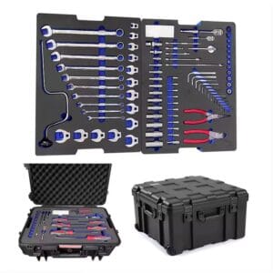 Custom foam insert for spanner set in tool case