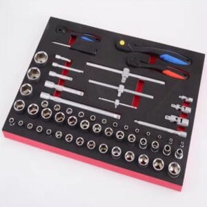 Foam insert for socket wrench and tool kit set