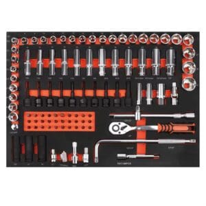Custom foam insert for socket tools and ratchet set
