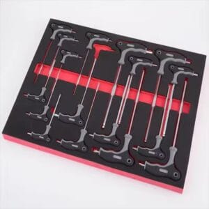 Custom foam insert for wrench set with organized slots