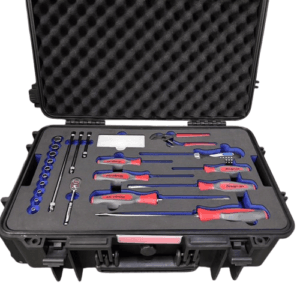 Custom foam insert for complete hand tool kit in case