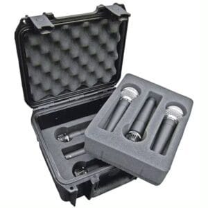 Custom foam case insert for microphones with compact protective storage design